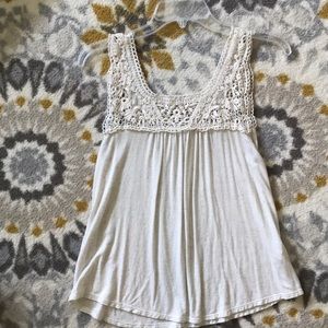 Cream crocheted tank
